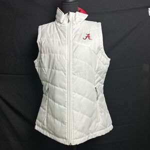 Columbia White Quilted Vest with Red Accent